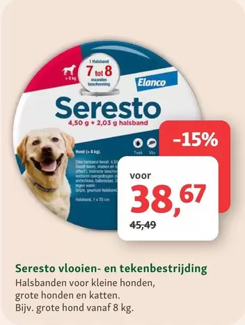 Seresto vlooien- en tekenbestrijding Halsbanden