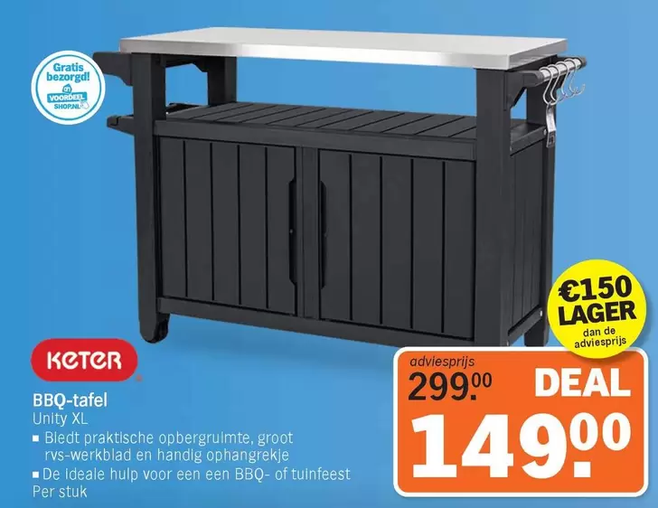De - BBQ-tafel Unity XL