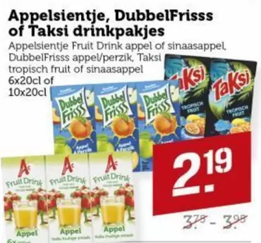 Appelsientje, DubbelFrisss of Taksi drinkpakjes
