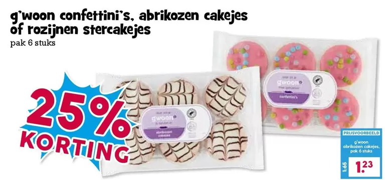 confettini's, abrikozen cakejes of rozijnen stercakejes