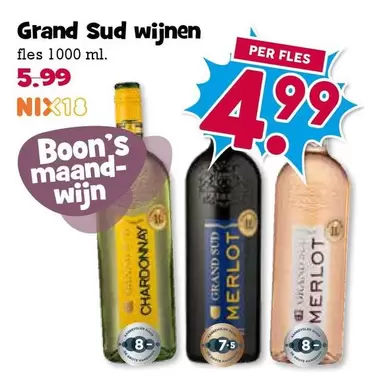 Grand Sud wijnen fles 1000 ml.