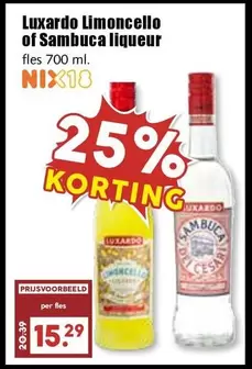 Limoncello of Sambuca liqueur