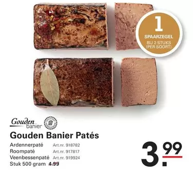 Gouden Banier Patés Ardennerpaté, Roompaté, Veenbessenpaté