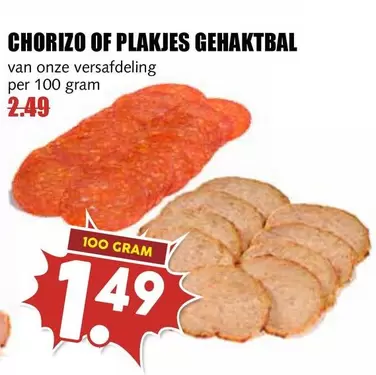 CHORIZO OF PLAKJES GEHAKTBALL