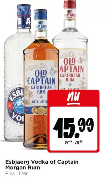 Esbjaerg Vodka or Captain Morgan Rum