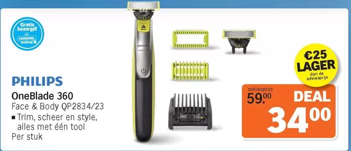 Philips - OneBlade 360 Face & Body QP2834/23