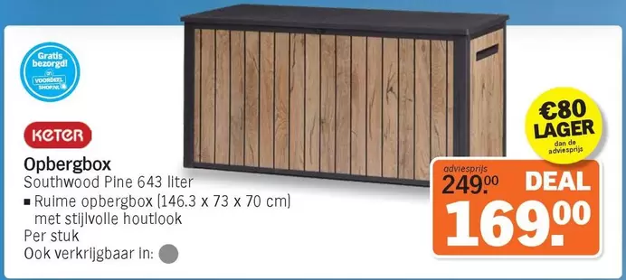 De - Opbergbox Southwood Pine 643 liter