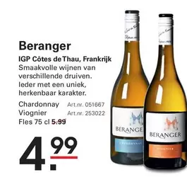 De - IGP Côtes de Thau, Frankrijk Smaakvolle wijnen van verschillende druiven, ieder met een uniek, herkenbaar karakter. Chardonnay Viognier Fles 75 cl