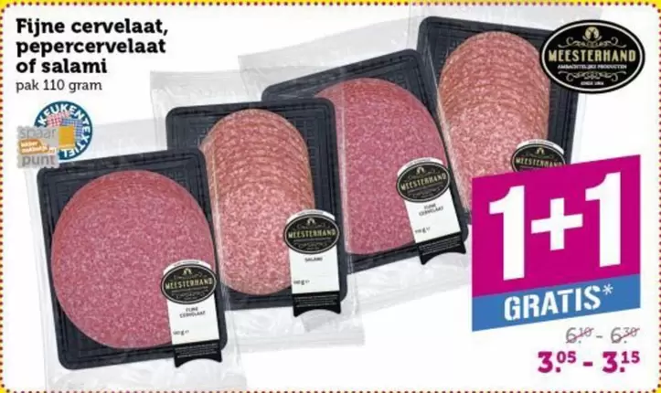 Fijne cervelaat, pepercervelaat of salami