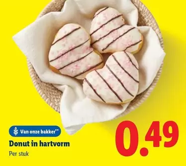 Donut in hartvorm