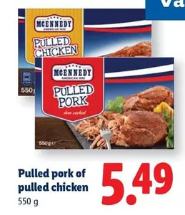 Pulled pork of pulled chicken
