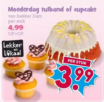 Moederdag tulband of cupcake