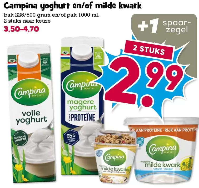 magere yoghurt en/of milde kwark