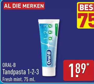 Oral-B - Tandpasta 1-2-3 Fresh mint.