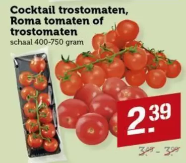 Cocktail trostomaten, Roma tomaten of trostomaten
