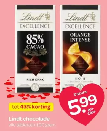 Lindt -  chocolade alle tabletten