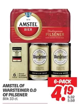 AMSTEL OF WARSTEINER 0.0 OF PILSENER