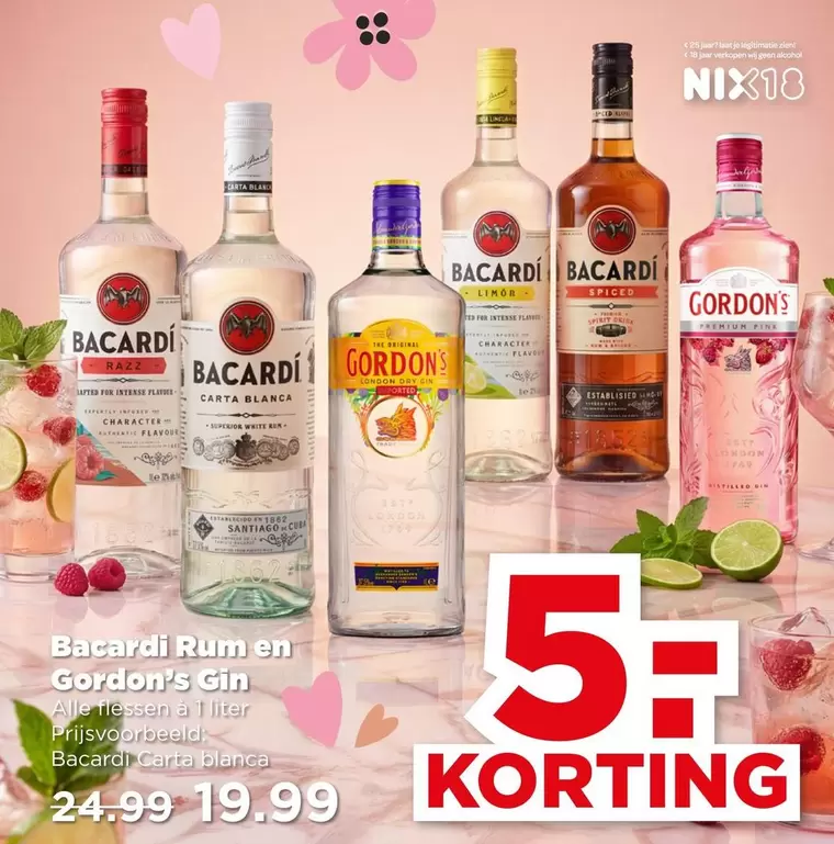 Bacardi -  Rum en Gordon's Gin