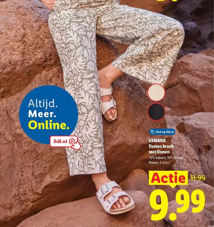 Op - Dames broek met bloemen