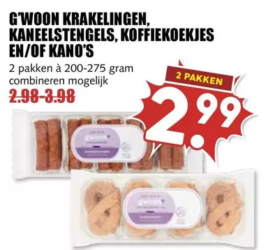 KRAKELINGEN, KANEELSTENGELS, KOFFIEKOEKJES EN/OF KANO'S