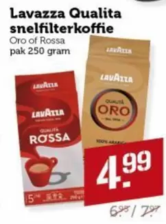 Qualita snel filterkoffie Oro of Rossa