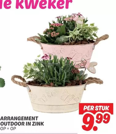 Op - ARRANGEMENT OUTDOOR IN ZINK
