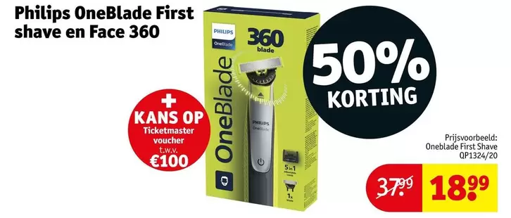 Philips - OneBlade First shave en Face 360