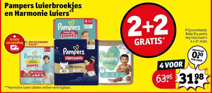 Pampers - luierbroekjes en Harmonie luiers