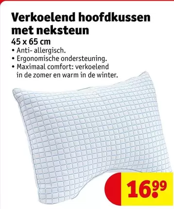 De - Verkoelend hoofdkussen met neksteun