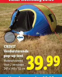 Verduisterende pop-up tent