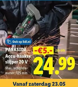 Op - Accu-haakse slijper 20 V