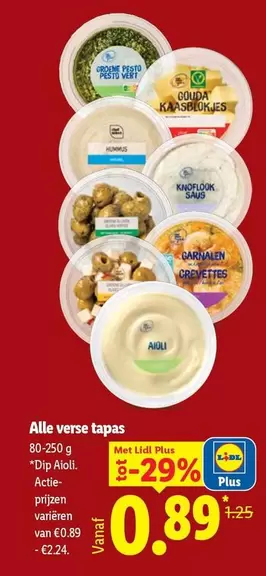 Alle verse tapas