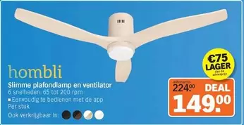 De - Slimme plafondlamp en ventilator