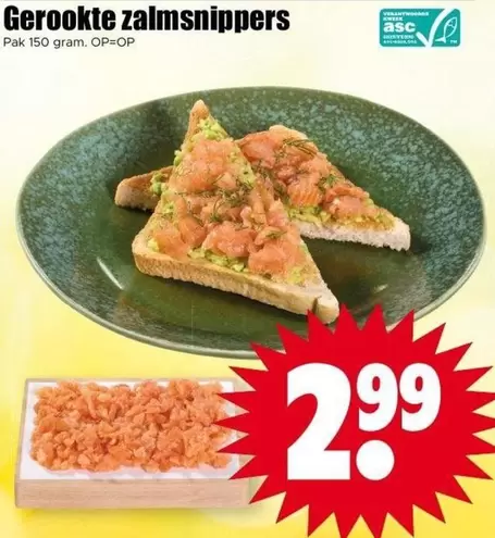 Gerookte zalmsnippers