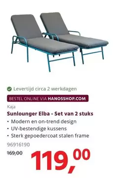 Design - Sunlounger Elba - Set van 2 stuks