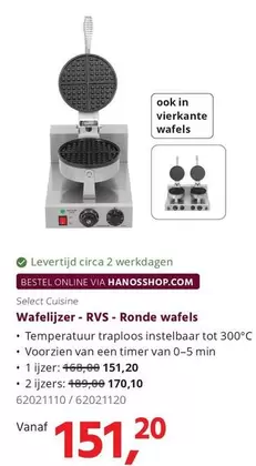 Wafelijzer - RVS - Ronde wafels