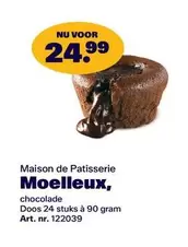 De - Moelleux, chocolade Doos 24 stuks à 90 gram Art. nr. 122039