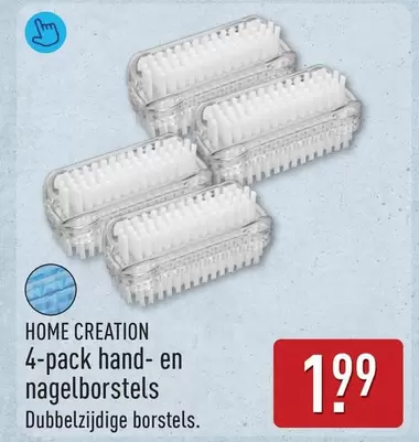 4-pack hand- en nagelborstels
