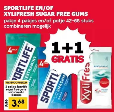 SPORTLIFE EN/OF XYLI FRESH SUGAR FREE GUMS
