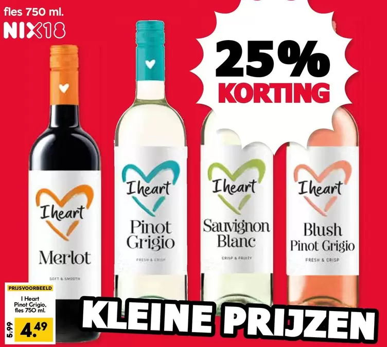 I heart Pinot Grigio, Sauvignon Blanc, Blush Pinot Grigio, Merlot