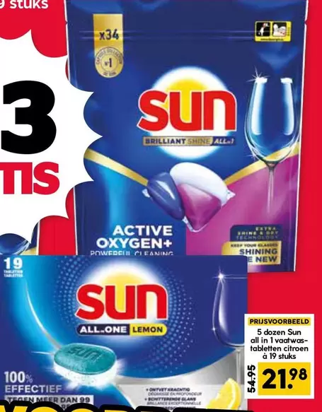 Sun - Active Oxygen+ Powerball Dishwasher Tablets