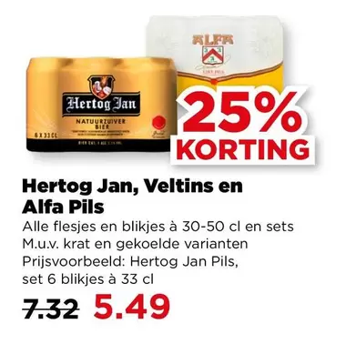 Hertog Jan - , Veltins en Alfa Pils