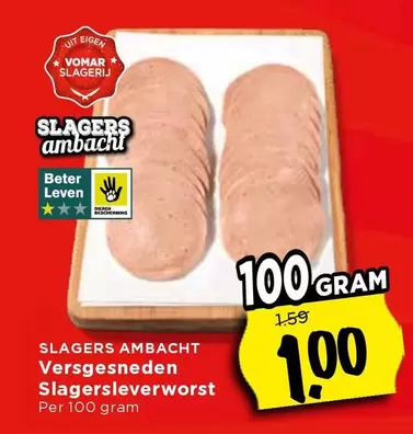 Slagersambacht Versgesneden Slagersleverworst