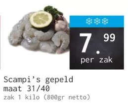Scampi's gepeld