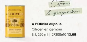 Citroen - A l'Olivier olijfolie Citron en gember Blik 250 ml | 27300610