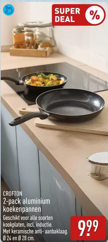2-pack aluminium koekenpannen