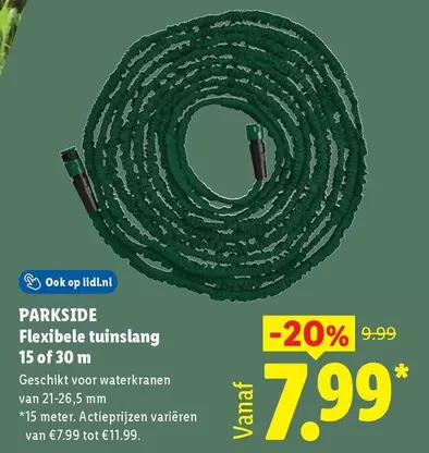 Op - Flexibele tuinslang 15 of 30 m