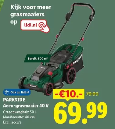 Op - Accu-grasmaaier 40 V