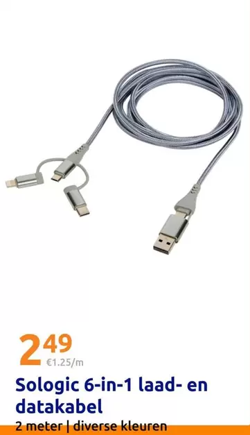 Sologic 6-in-1 laad- en datakabel
