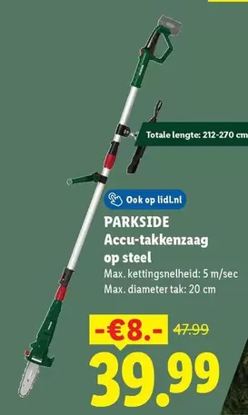 Op - Accu-takkenzaag op staal